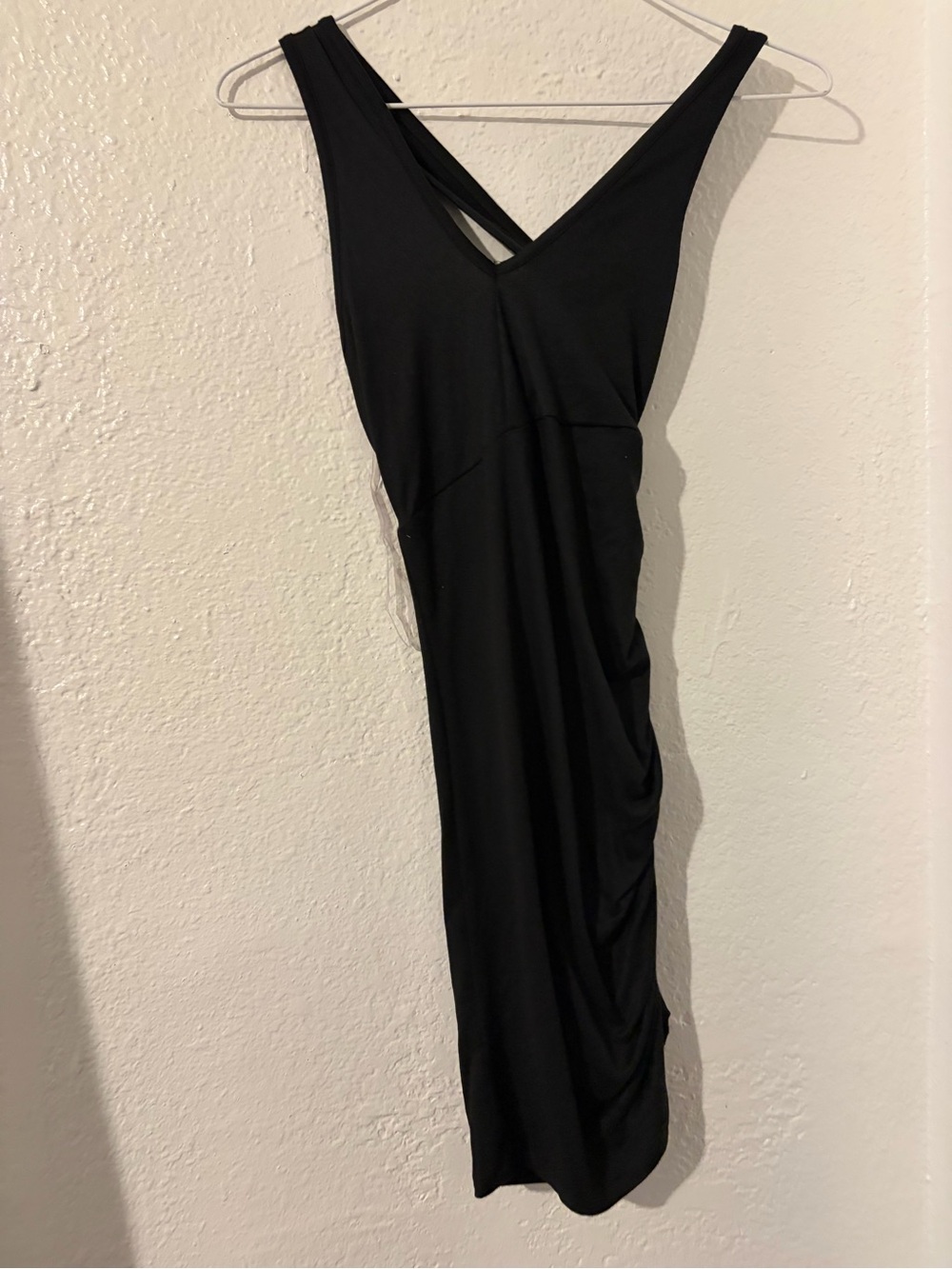 Black Sleeveless V-Neck Bodycon Dress